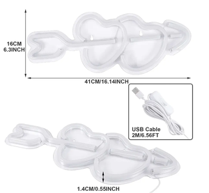 VENTES Flèche d'arc de Cupidon avec coeur Acrylique <span class=keywords><strong>Neon</strong></span> Light Usb Powered Custom Led Heart <span class=keywords><strong>Neon</strong></span> - Product Image 2
