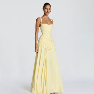 Elegante y Sexy <span class=keywords><strong>Vestido</strong></span> Largo de <span class=keywords><strong>Sirena</strong></span> con Tirantes y Escote Pronunciado, Color Sólido, Ajustado en la Cintura, Sin Espalda, Cola de Pez para Mujer - Product Image 4