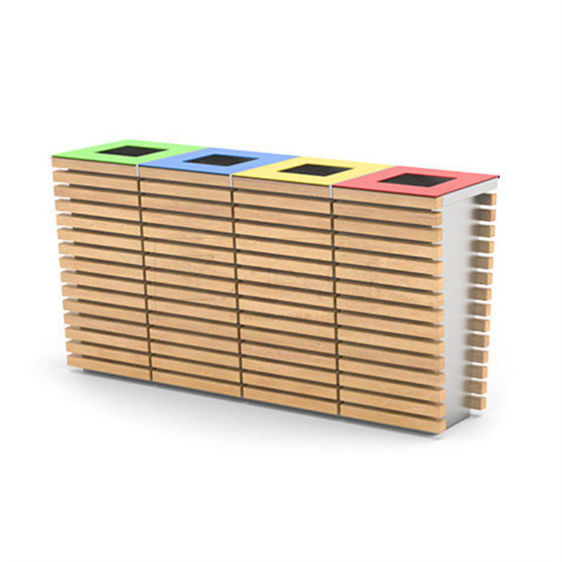 Outdoor Furniture Wooden Waste Trash Bin