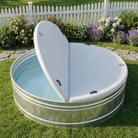 Couverture de piscine gonflable ronde en PVC isolée avec poignées, 6-10 pieds, pour bassin de jardin