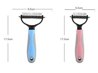 Peigne d'épilation pour animaux de compagnie, 2 lames latérales, tondeuse à démêler en fourrure d'animal de compagnie, brosse à démêler, outil de toilettage, râteau Double face en acier inoxydable