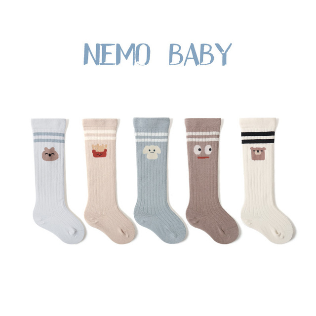Boys and Girls Combed Cotton Socks Spring and Fall Infant Over the Knee Cartoon Socks Baby Socks