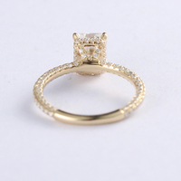 MaiYi Promotion Bague de Mariage Personnalisée en Or Massif 18 carats avec Moissanite Taille Radiant 4,5 carats Sertie Pavé Certifiée IGI