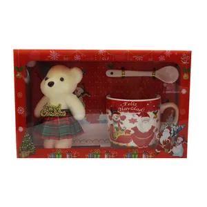 批发设计圣诞杯雪人红瓷圣诞杯矩形盒星树圣诞杯