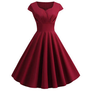 Abito da donna anni '50 anni '60 a linea Rockabilly a manica corta abito da festa Swing Vintage bambina - Product Image 3