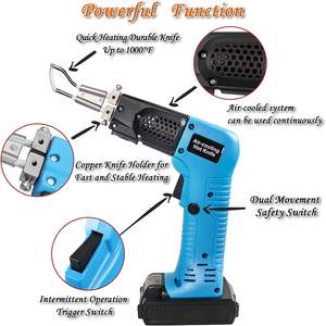 Faca Elétrica Sem Fio 18V 115W Kit Cortador de Tecido DIY com Bateria de 2.2Ah Ferramenta Portátil para Cortar Cordas e Fitas - Product Image 3