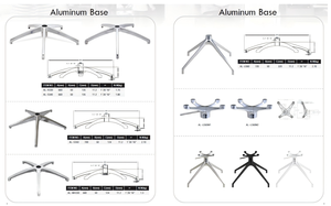 Cadeira de Escritório Giratória de Alta Qualidade em Liga de Alumínio <span class=keywords><strong>Base</strong></span> de Cadeira 5 Estrelas Peças de Fundição em Metal - Product Image 5