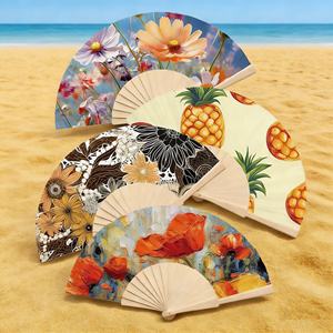 Abanico Plegable de Bambú Pintado a Mano, Estilo Español, con Logotipo Personalizado de Alta Calidad, Abanico Portátil para Regalos Empresariales - Product Image 1