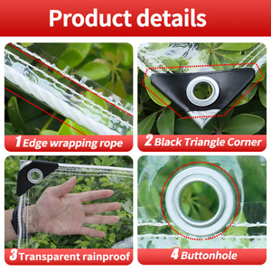 Bâche en non-tissé enduit PVC imperméable, respirante et anti-UV avec œillets et cordes, poids moyen - Product Image 3