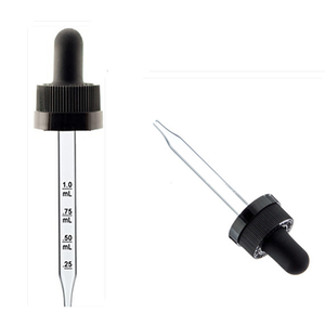 18Mm 20Mm Đen Trẻ Em Chống Hiệu Chỉnh Glass <span class=keywords><strong>Dropper</strong></span> Caps 20/400 Cho 30ML Chai Thủy Tinh Với Tốt Nghiệp Glass Pipette - Product Image 1