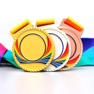 Manufactural Run Running Medal Custom 3D Finisher Road Mountain Bike Cycling Medal Brass Gold Swim Swimming Medal with Ribbon