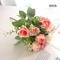 Bouquet de fleurs artificielles en plastique, rose, 29 cm, magnifique, coloré, pour la maison, mariage, Noël, remise de diplôme, fête des mères, Pâques