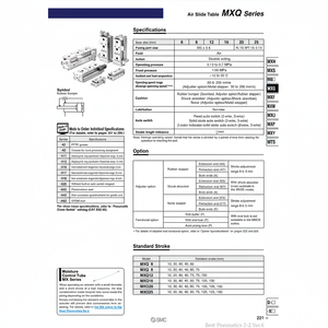 Table coulissante pneumatique SMC Pneumatics MXQ16-50 pièces pneumatiques - Product Image 1