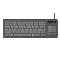 Sunrose KG301 Nouveau clavier filaire USB 104 à 2.0 touches avec pavé tactile Slim Waterproof Plug Play Black Qwerty Azerty