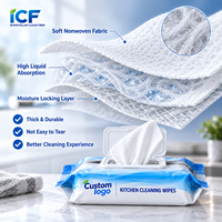 Tisu Basah Dapur Odm Obm Oem Pearl Embossed, Tisu Pembersih Dapur Dengan Tutup Flip Top