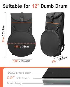 Free sample New Arrival Durable 14 Inch Snare Drum Bag Backpack Case with Shoulder Strap Outside Pockets Portable Drumstick Bag - Product Image 4