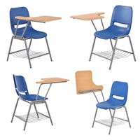 Chaise de formation professionnelle moderne pliable avec cadre en acier creux élargi et tableau d'écriture