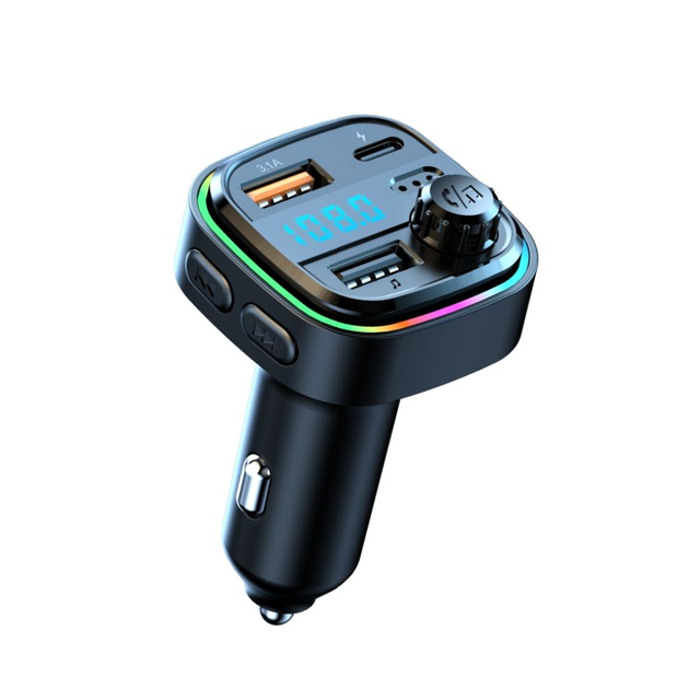 ADC26 Car 5.0 Transmitter Wireless Mp3 Player Handsfree Receiver Ambient Light FM Transmitter Type-C 3.1A Fast Charging