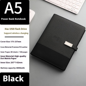Customizable A5 Loose-Leaf Wireless Charging <strong>Notebook</strong> Business Multi-Function Leather Treasure <strong>Notebook</strong> 100 Sheets Gift Box Suit - Product Image 6