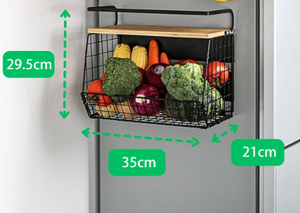Modern Magnetic Wooden Wall Mounted <strong>Kitchen</strong> Bathroom Living Room Wardrobe <strong>Vegetable</strong> Fruit Storage <strong>Rack</strong> Large Capacity Detachable - Product Image 6