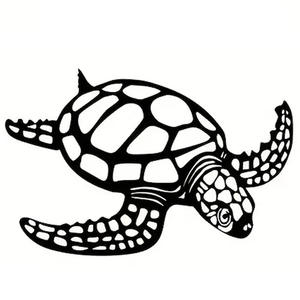 Autocollants muraux en métal en forme de tortue, décoration murale créative sur le thème de la plage, pendentif mural - Product Image 5