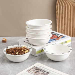 Platos de cerámica personalizados con dibujos animados para comida de gatos y perros, aptos para el hogar y tiendas de mascotas, más gruesos y profundos. - Product Image 1
