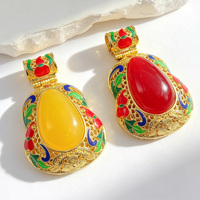 Pendentifs Breloques Goutte d'Eau en Résine Cloisonné Ethnique de Haute Qualité pour Colliers Femme, Bijoux, Cadeaux, Vente en Gros