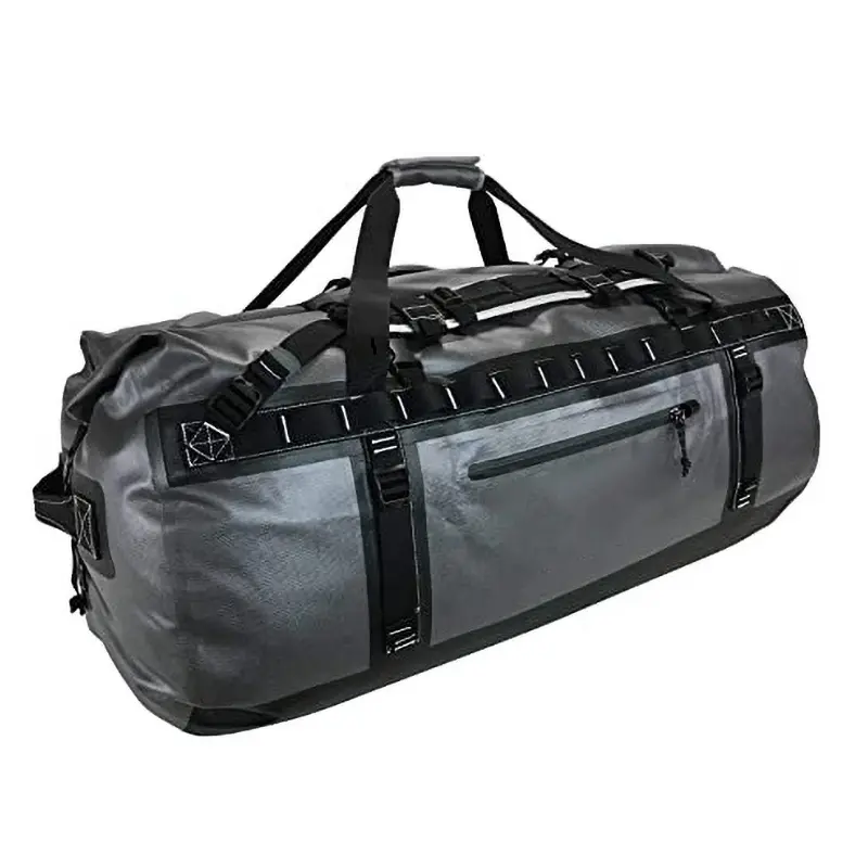 Büyük kapasiteli ağır spor çantası su geçirmez silindir çanta seyahat çantası botla, motosiklet, avcılık, kamp