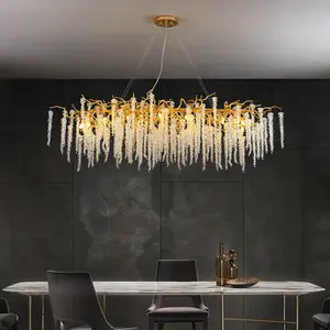 Villa oturma odası kristal avize ışık lüks restoran bar tasarımcı yatak ağacı avize