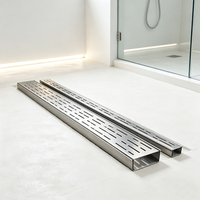 Grille de drain de sol linéaire invisible moderne en acier inoxydable 304 anti-colmatage pour toilettes et douches d'hôtel