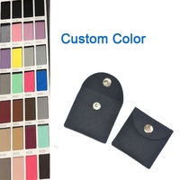 Ensemble de pochettes à pression en velours noir 5*5cm, mini sacs de rangement pour bijoux avec fermeture à bouton