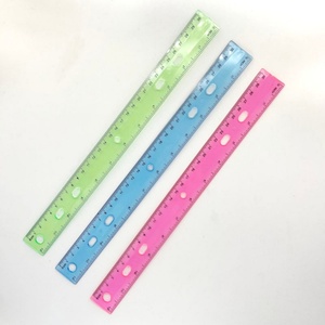 Juego de 3 Reglas de Dibujo de Plástico de 30 cm/12 Pulgadas, Color Azul, Rosa y Verde, Precio de Fábrica Original, para Estudiantes - Product Image 4