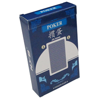 Cartes à jouer de la marque HYB, papier à noyau noir 310 g/m², revêtement plastique des deux côtés, pour cartes de poker de qualité, bleu, 60x98 mm, CMYK 4 couleurs