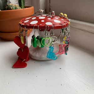 <b>Red</b> Mushroom Earring Holder Resin Jewelry Organizer Decorative Storage Rack For Home Craft Gift - Product Image 3