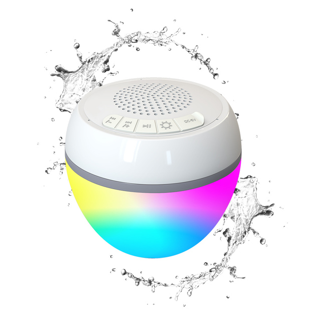 Cootway 2024 New Arrivals IP68 Waterproof Floating Speaker With LED Fire Light Show TWS Function Mini Pool Speaker