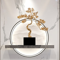 Décoration de bureau et de salon Jinsong : Plante porte-bonheur en cuivre, thème abondance, artisanat de prière et de bénédiction