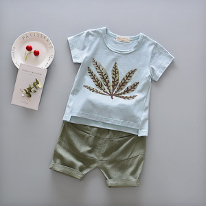 Conjunto de ropa de bebé <span class=keywords><strong>recién</strong></span> nacido de algodón orgánico de manga corta de compras - Product Image 4
