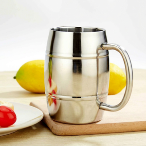 Modern Stainless Steel Vacuum Insulated Beer <b>Mug</b> with Thermal Insulation and Spill Proof Design - Product Image 1