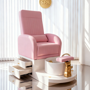 Modern pink Foot Spa Salon Furniture <strong>Pedicure</strong> <strong>Chair</strong> Luxury Led Lights Manicure and <strong>Pedicure</strong> Stations - Product Image 1