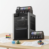 Printer 3D Global Version H2C AMS 40W Auto Feeder, Dapat Diperluas hingga 24 Warna, Mendukung Filamen ABS/TPU/Kayu, Full Enclosure