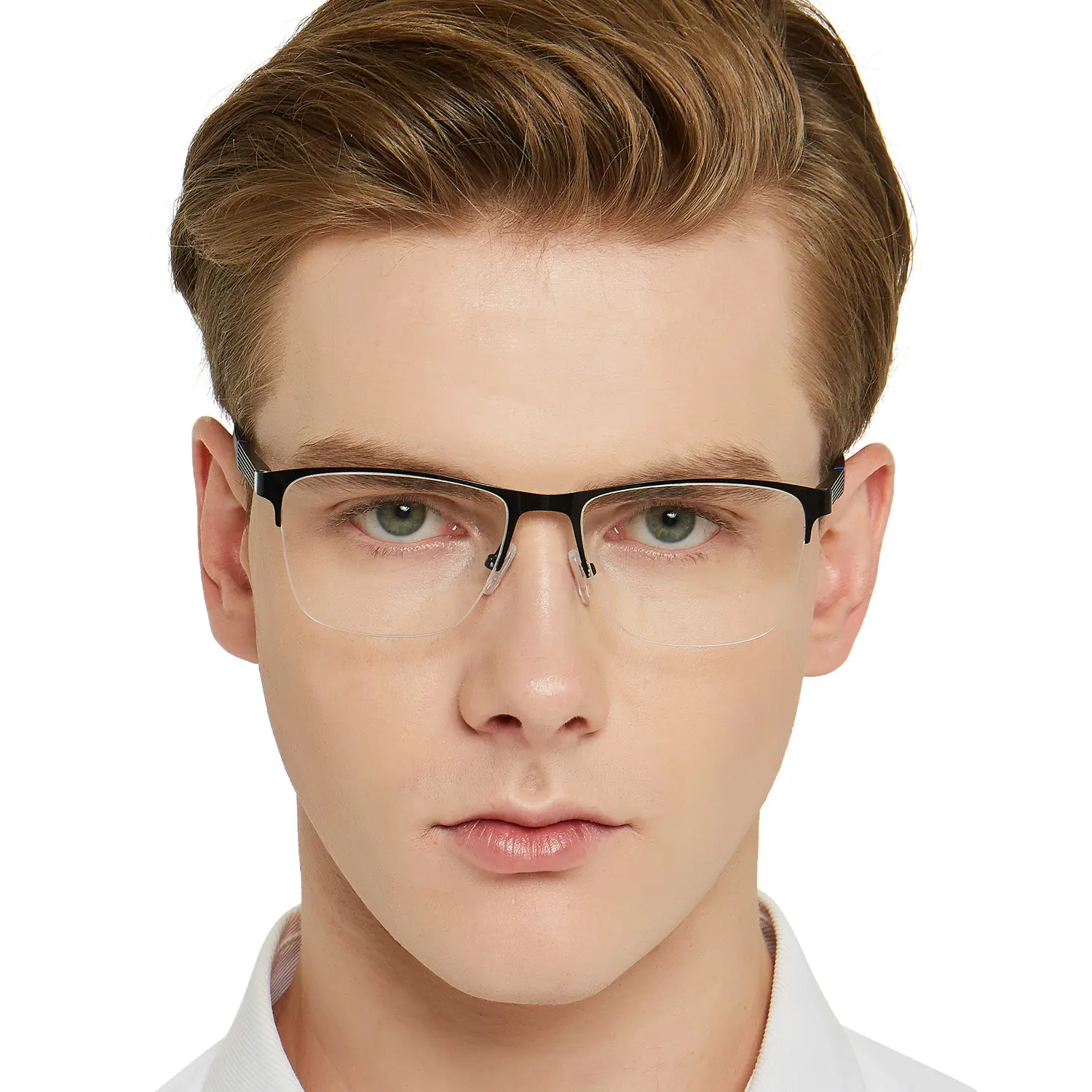 2024 di moda designer di lusso da uomo in metallo occhiali da vista italiani per montatura occhiali da vista luce blu