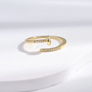 custom plata 925 sterling Silver 18k gold plated ladies <b>ring</b> Minimalist Style wedding Everyday Wear <b>adjustable</b> <b>rings</b> for girls - Product Image 2