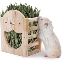 Support d'herbe alimentaire en bois support lapin foin mangeoire pour petits animaux domestiques mangeoire à foin en bois