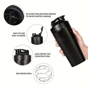 Nueva Taza de Agua de Acero Inoxidable con Escala, Botella de Agua Deportiva Portátil para Exteriores, Vaso para Batidos de Proteínas con Logotipo Personalizado - Product Image 4