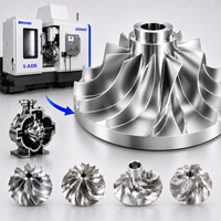 Impeller Vortex Baja Tahan Karat CNC, Pompa Sentrifugal, Kompresor Blower, Rotor Turbocharger, Produsen Kustom
