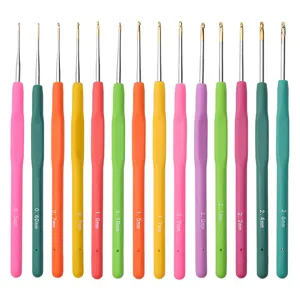 JP Wholesale Handmade Diy Knitting Tools TPR Handle Knitting Needles 22 Pcs Mini Sizes Lace Crochet Hook