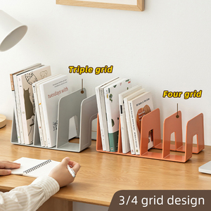 OEM/ODM rak penyimpanan buku Desktop kantor antiselip Organizer buku meja 3 kisi multifungsi - Product Image 3