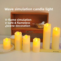 شموع LED بلاستيكية بدون لهب مع ألسنة لهب وامضة؛ تبدو واقعية لديكور المنزل والأعراس وأعياد الميلاد مع بطارية مدمجة