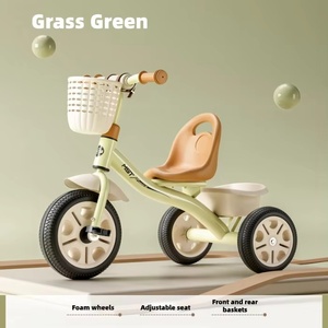 Triciclo Infantil <span class=keywords><strong>para</strong></span> Exteriores con Barra de Empuje, Bicicleta de 3 Ruedas Resistente <span class=keywords><strong>para</strong></span> Niños Pequeños con Cesta de Almacenamiento, Juguete <span class=keywords><strong>para</strong></span> Bebés - Product Image 3