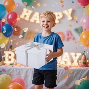 กล่องของขวัญสีขาวขนาดใหญ่พิเศษพร้อมฝาปิด เหมาะสำหรับมอบเป็นของขวัญ และปรับแต่งได้ตามความต้องการของคุณ - Product Image 6